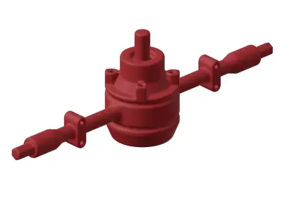 Plastic Truck Axle Toy 3D model