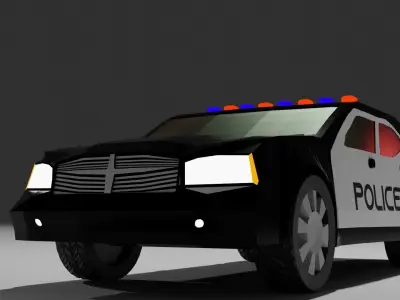 dodge charger 2007 3 cars   police - Fbi - Racing Low-poly 3D model