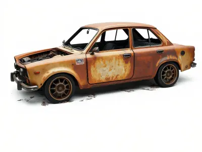 BurnedOut Rusty Car Model Pack Low-poly 3D model