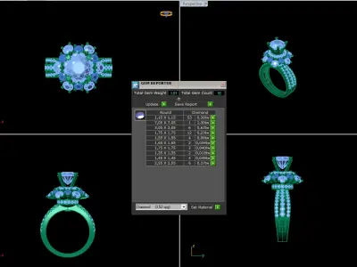 diamond women ring 3D print model