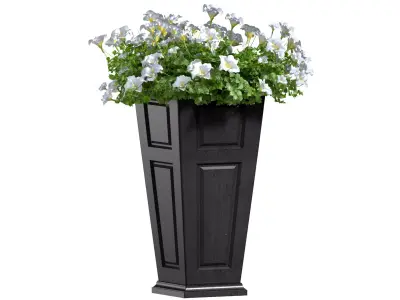 Modern Art Deco Petunia Flower Bed in Pot Plants Porch Balcony  3D model