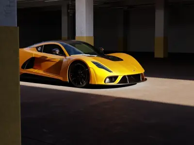 Realistic Parking Lot Low-poly 3D model