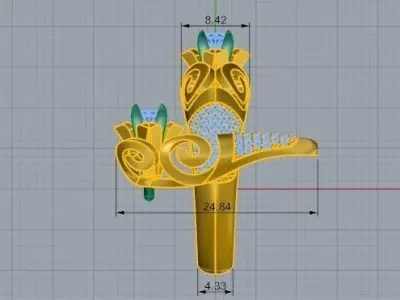 Engraving Ornamental Earring Ring Set 2424 3D print model