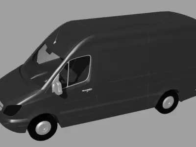 MERCEDES Sprinter Cargo Van Minibus Low-poly 3D model