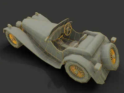 Jaguar SS100 Low-poly 3D model