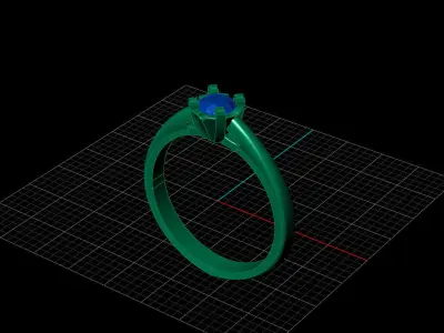 STL 3DM Print Ready Women Diamond Ring Lightweight Printable  3D print model 105