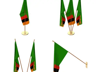 Zambia Flag Pack 3D model