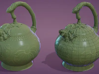 Yaozhou Porcelain Mystery Teapot Low-poly 3D model