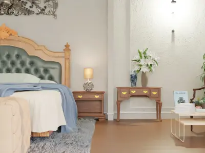 Bed room Interior design 3D model