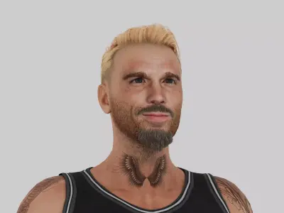 Cam Biker  Rigged 3d Character Model 3D model