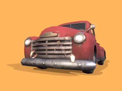 Cartoon Pick-Up Truck Low-poly 3D model