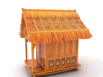 Traditional Bamboo Hut model pack Low-poly 3D model