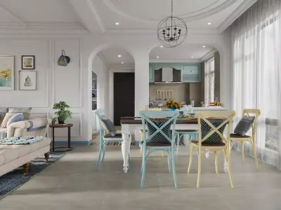 Parisian interior scene 3D model