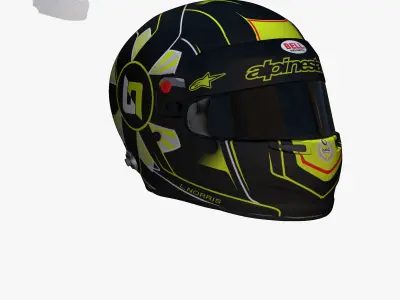 Norris helmet Daytona Low-poly 3D model