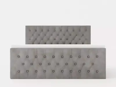 Velluto Complete Storage Bed 180x200 With Footboard Gray Low-poly 3D model