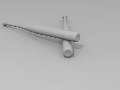 Aluminium baseball bat 3D model