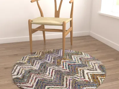 Round Rug Set 249 3D model