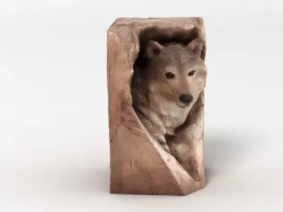 Wolf Statue 3D model