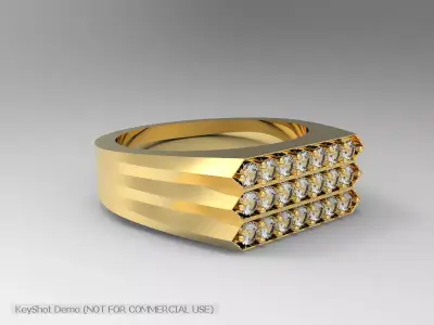 Men Ring Diamond 3D print model