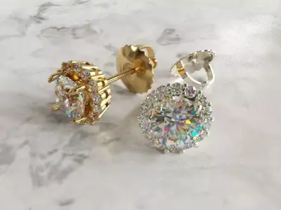 Solitaire Earring 3D print model