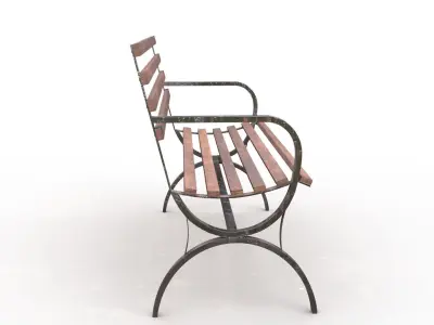 Park Bench Low-poly 3D model