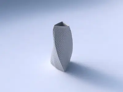 Vase twist triangle with twisted diagonal grid dents 3D print model