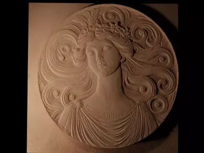 Nymph CNC 3d Print High Relief Sand Casting 3D print model