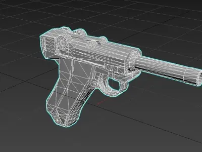 Luger WW2 Weapon Low-poly 3D model