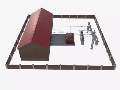 traction substation Low-poly 3D model