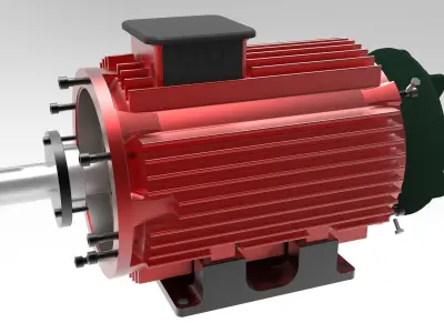 Electric Motor Low-poly 3D model