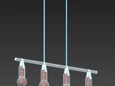 apricale-98282 pendant light with four lights hanging from it 3D model