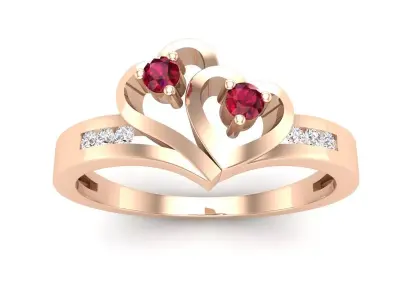 AV 675 Double Heart Ring 3D print model