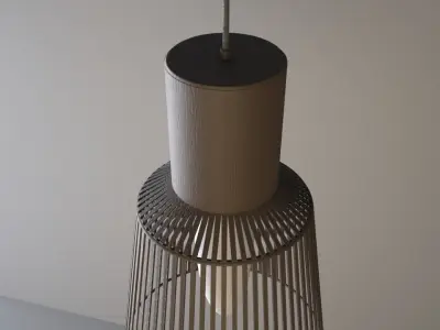 Wooden ceiling lamp model Low-poly 3D model