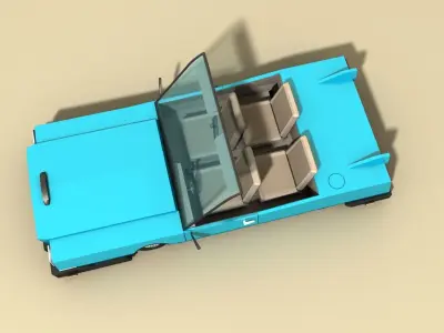 CAR 3 convertible Low-poly 3D model