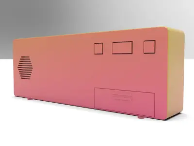 CLOCK PINKYELLOW RED Low-poly 3D model
