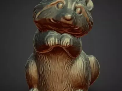 beggin baby racoon statue 3D print model