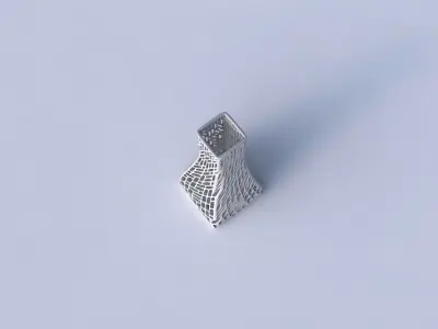 Vase squeezed rectangle with twisted lattice tiles 3D print model