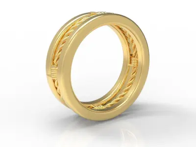 The barbed wire Ring size 4  Free 3D print model