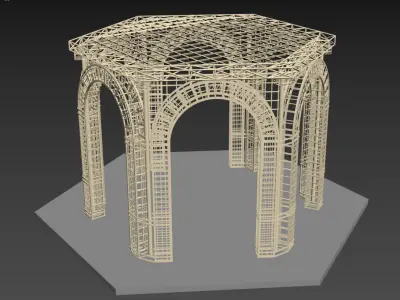 Gazebo Metal Dome Structure  Gazebo Dome hexagon structure  Arch 3D model