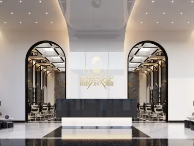 Barbershop hair salon interior design 3D model