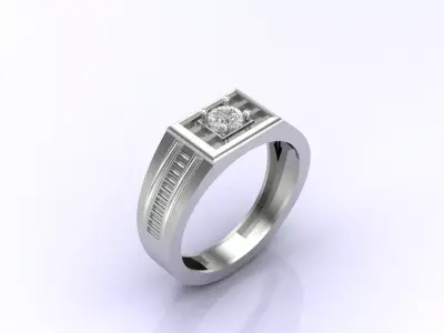 Print Ready STL 3DM  Gents Rings Diamond Men Ring  3D print model 121