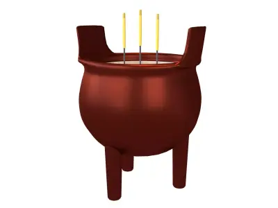 Cartoon Incense Burner v1 001 Low-poly 3D model