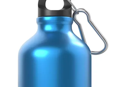 Blue Aluminum Bottle Low-poly 3D model