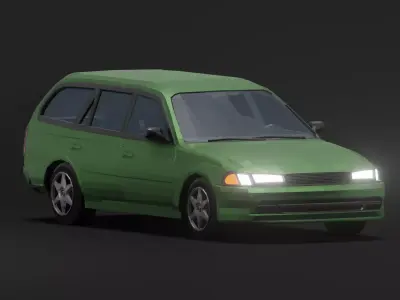 Stationwagon Car LowPoly Low-poly 3D model