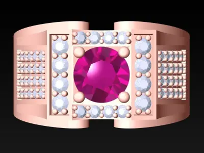 Diamond Rings - Mens Ring - N5241 3D print model