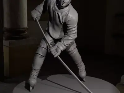HOCKEY PLAYER FIGURE STL READY FOR 3D PRINTING MOVIE DIORAMA 3D print model