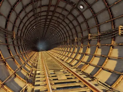 Realistic Railway Tunnel 3D model