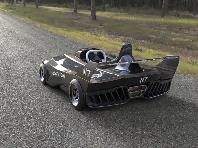 Futuristic Superkart Low-poly 3D model