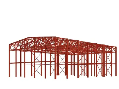 Metal structure - Steel Warehouse Building - Hangar 3D model