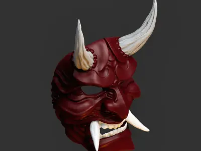 Hannya Samurai Oni Mask 5 Ver 03 3D print model